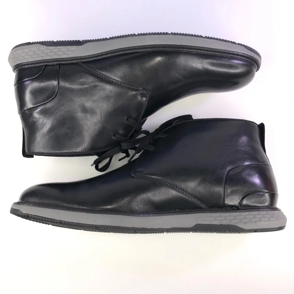 Vince Camuto Men's Soleh Leather Chukka Boots Black New